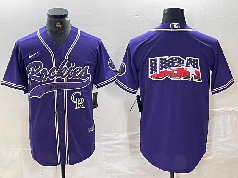 Men Colorado Rockies Blank Purple Joint name Nike 2024 MLB Jersey style 6